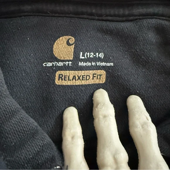 Carhartt Black Clarksburg Pullover Hooded Sweatshirt Hoodie 102790 001 ~ Size L - Picture 7 of 8